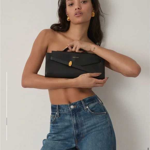 BNWT Veronica Beard Black Dash Clutch - Picture 4 of 9